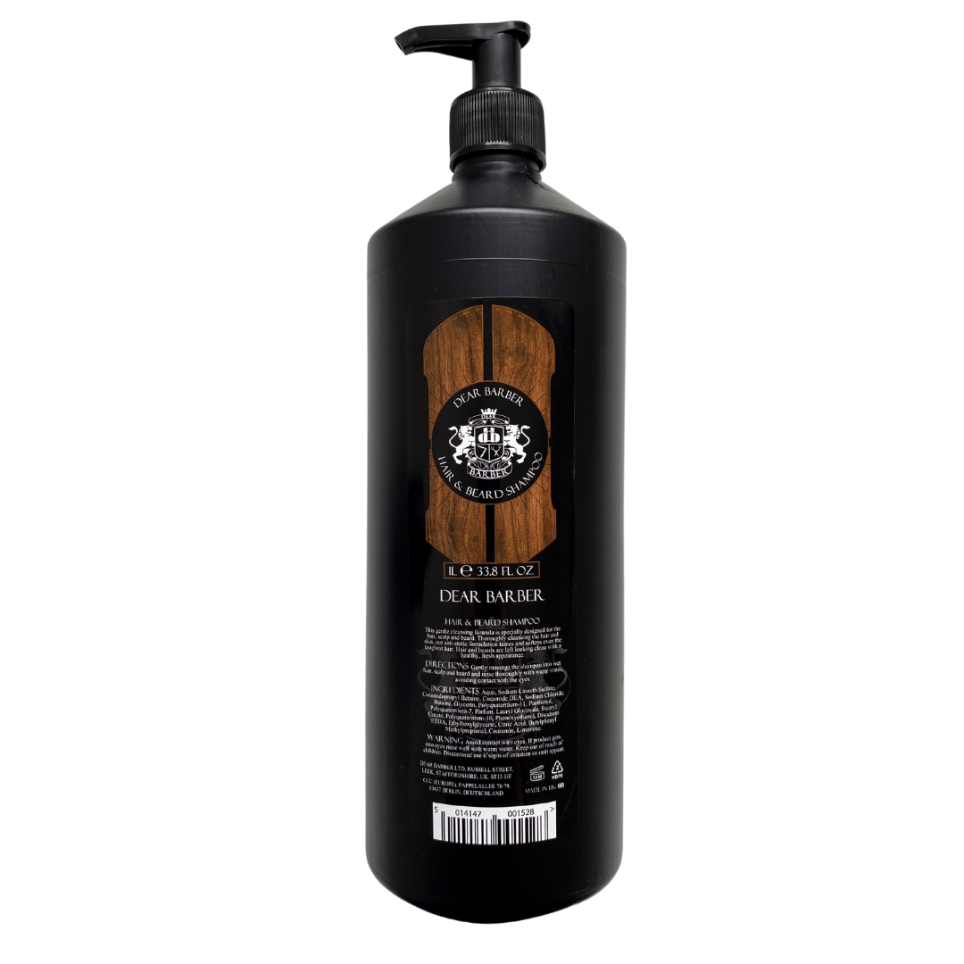 barber-shampoo-1000ml-1.png DEAR BARBER Hair & Beard Shampoo - szampon do włosów i brody / 1L - Image 1