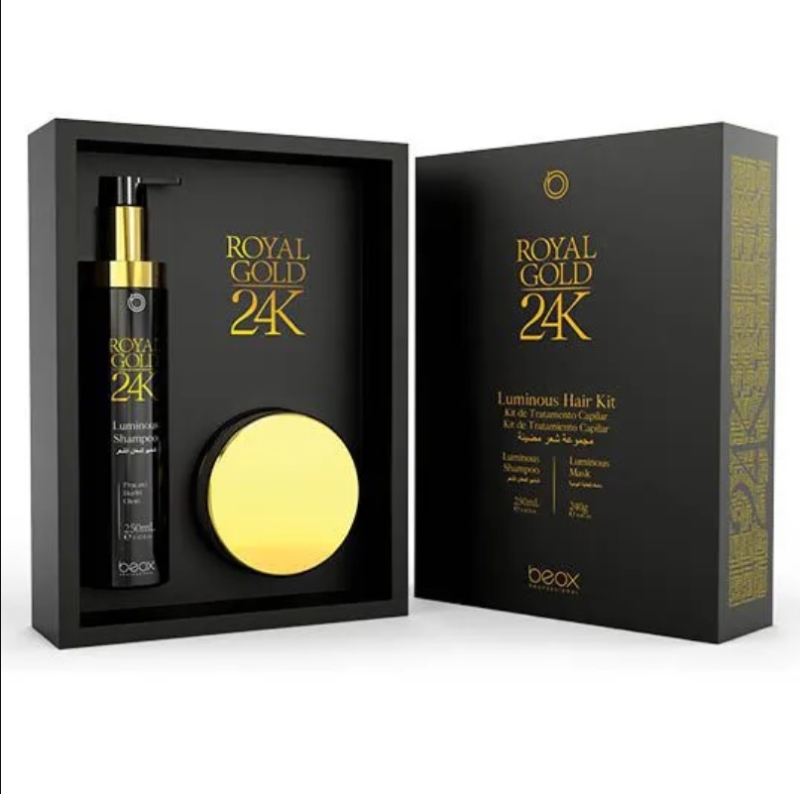 beox-royal-gold-24k-kit-zestaw-pozabiegowy-kerat.jpg BEOX Royal Gold 24K kit - zestaw pozabiegowy keratin / 250ml + 240g - Image 1
