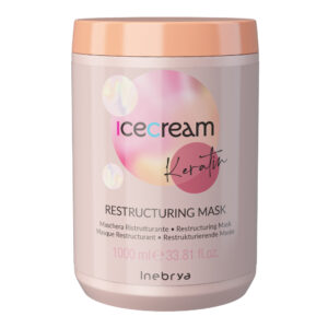 INEBRYA Ice Cream Keratin Mask - odbudowująca maska z keratyną / 1000ml