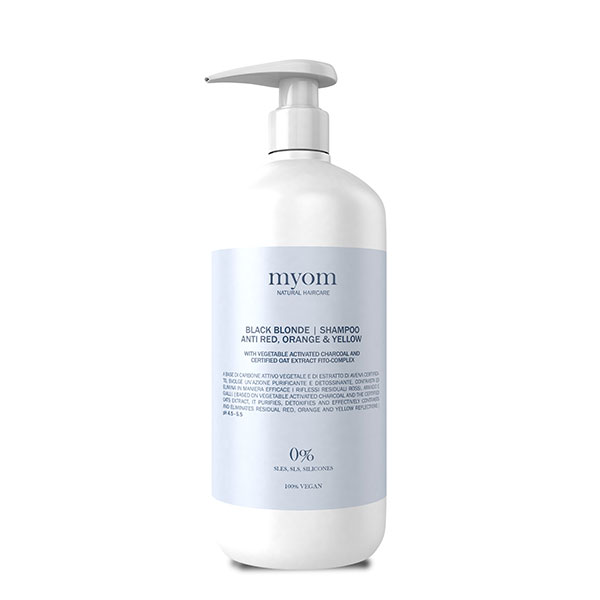 myom-black-blonde-shampoo-czarny-szampon-tonujac.jpg MYOM Black Blonde Shampoo - czarny szampon tonujący do włosów blond / 1000ml - Image 1