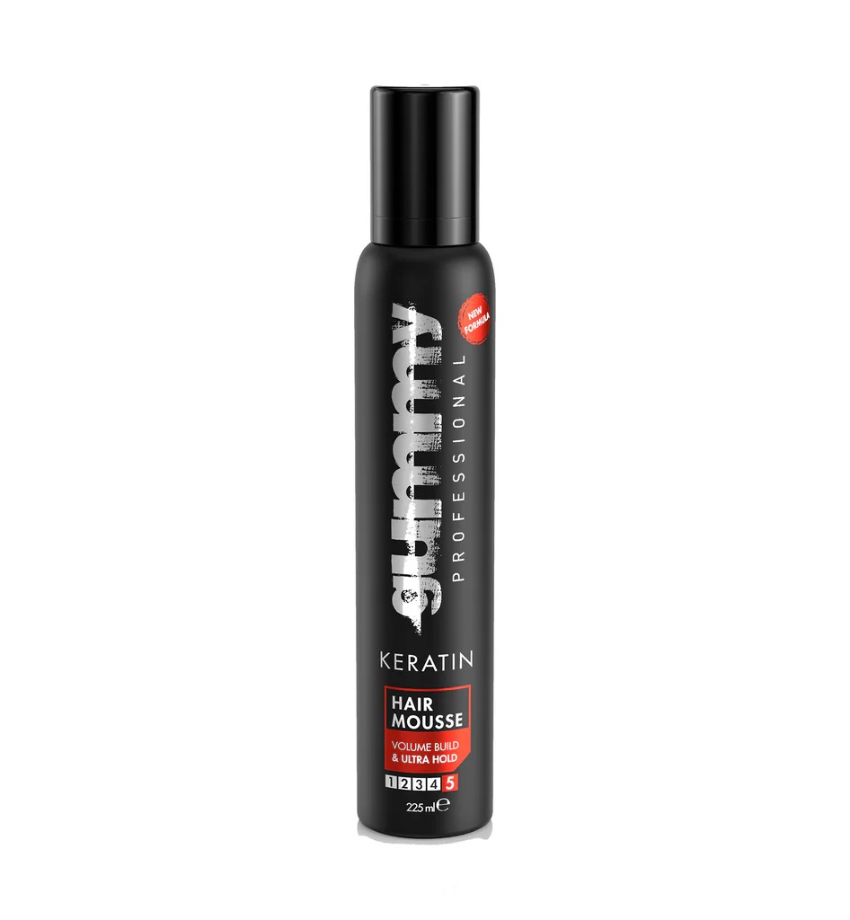 gummy-hair-mousse-keratin-mocna-pianka-objetosc.jpg GUMMY Hair Mousse Keratin - mocna pianka objętość /225ml - Image 1